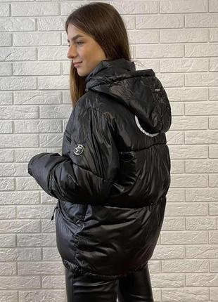 Коричневая женская куртка с капюшоном весення осення5 фото