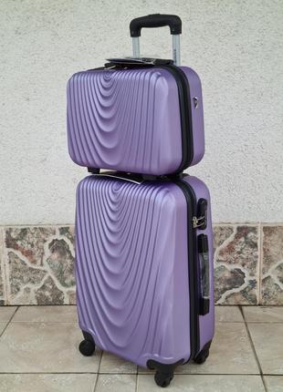 Добрий валізу ручна поклажа з бютиком wings 304 poland 🇵🇱 бузковий