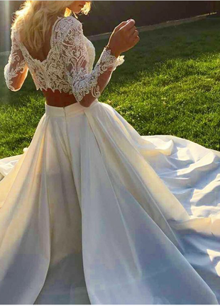 Весільна сукня молочна (айворі), спідниця + топ s