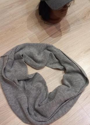 Мягкий стильный серый снуд шарф2 фото