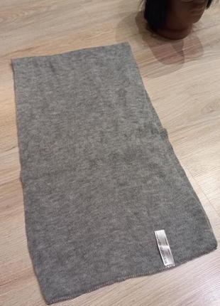 Мягкий стильный серый снуд шарф5 фото