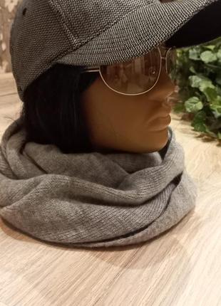 Мягкий стильный серый снуд шарф8 фото