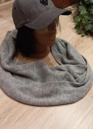 Мягкий стильный серый снуд шарф3 фото