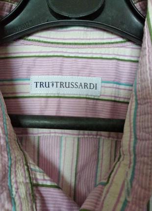 Практичная рубашка  в актуальную полоску tru&trussardi. размер l5 фото