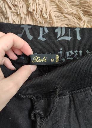 Xeli бриджи бріджі бріджи чорні черные чёрные на резинке с низкой посадкой з низькою посадкою жіночі женские джинсовые джинсові3 фото