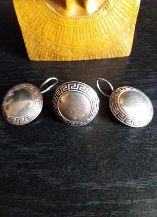 Серебряный комплект проба 925'(10г) принт версаче
