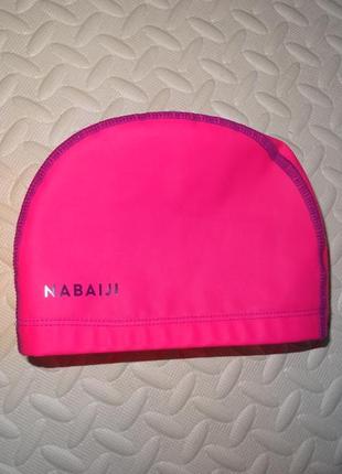 Шапочка для плавання з силікону і тканини рожево-фіолетова nabaiji4 фото