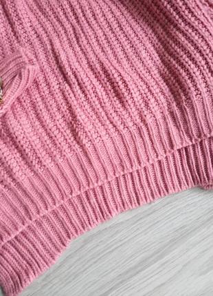 Красивий рожевий светр з горловиною.5 фото