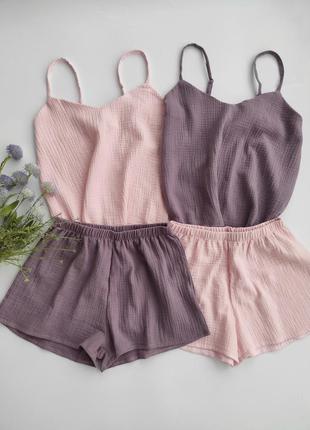 Пижамка из муслина с шортиками