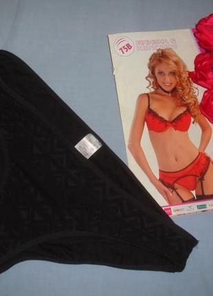 Низ від купальника жіночі плавки розмір 48 / 14 чорний бікіні мереживні