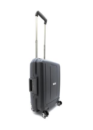 Дорожный пластиковый чемодан airtex 226 ручная кладь s полипропилен черный2 фото