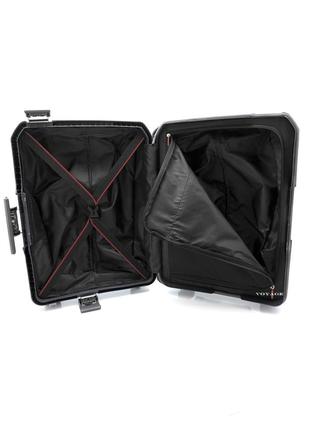 Дорожный пластиковый чемодан airtex 226 ручная кладь s полипропилен черный5 фото