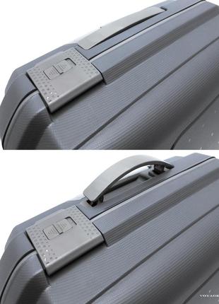 Дорожный пластиковый чемодан airtex 226 ручная кладь s полипропилен черный8 фото