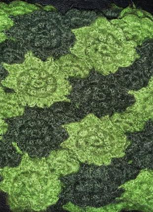 Шикарный ручной работы дизайнерский шарф в технике кроше печворк4 фото