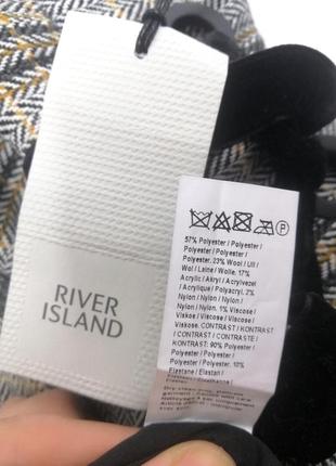 Юбка в клетку из плотной пальтовой ткани с велюром лампасами карманами river island7 фото