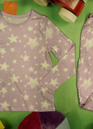 Пижама для девочки лиловая со звездами george 2391