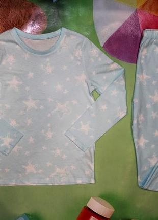 Пижама для девочки зеленая со звездами george 2391
