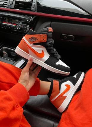 Nike air jordan 1 retro « orange patent swoosh » женские кроссовки найк аир джордан3 фото