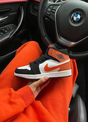 Nike air jordan 1 retro « orange patent swoosh » женские кроссовки найк аир джордан8 фото