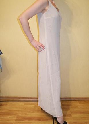 Бежеву сукню молочне довге з вишивкою4 фото