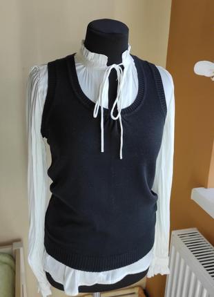 Безрукавка чорна жилетка від terranova бавовна