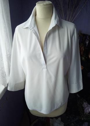 Блуза-рубашка р 48-50 белая винтаж