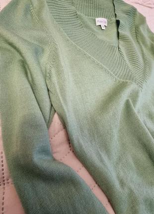 Шерстяной свитер серо зеленого цвета 100% шерсть lambswool4 фото