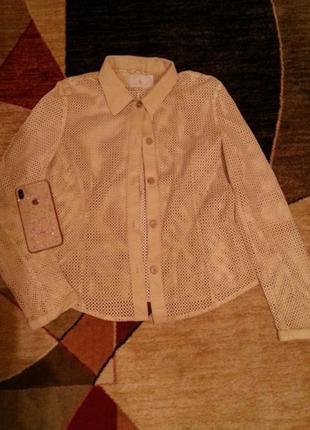 Шкіряна блуза сорочка ексклюзив