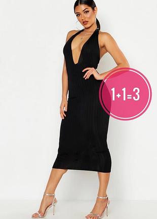 Новое! платье миди boohoo (с бумажной биркой) коралловое