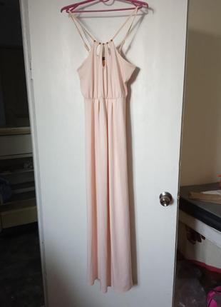 Вечернее/коктейльное/пастельное женское платье персикового цвета5 фото