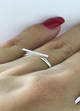 Кільце срібло 925 горизонт мінімалізм 1357