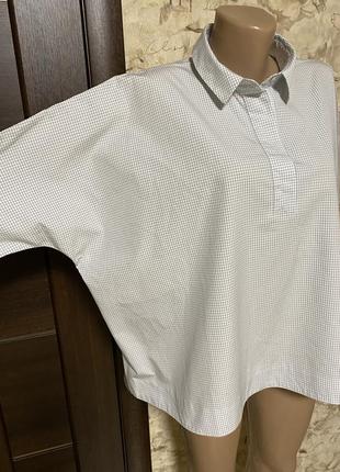 Оригинальная хлопковая блуза,рубашка в клетку,оверсайз cos3 фото