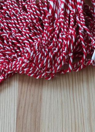 Авоська біло червона, універсальна сумка на кожен день - розмір m3 фото