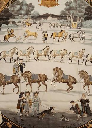 Шелковый платок hermès «презентация лошадей» с автографом филиппа леду.2 фото