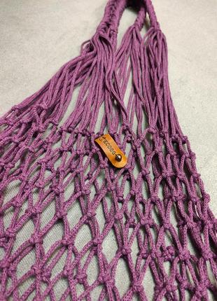 Фиолетовая прочная сумка авоська из шнура со стрейч эффектом ecogg2 фото