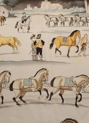 Шелковый платок hermès «презентация лошадей» с автографом филиппа леду.3 фото