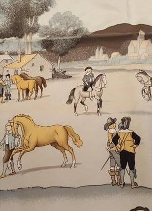 Шелковый платок hermès «презентация лошадей» с автографом филиппа леду.4 фото