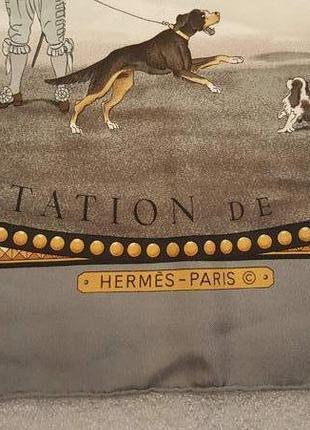 Шелковый платок hermès «презентация лошадей» с автографом филиппа леду.9 фото