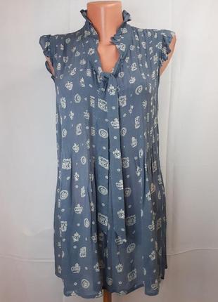 Серая блуза без рукавов с завязкой спереди monsoon(размер 36-38)