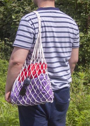 Авоська - сумка на плечо - пляжная сумка - хлопковая сумка2 фото