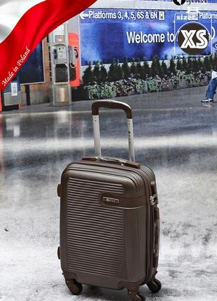 Чемодан fly 1101 xs luggage мини 100% ручная кладь на 4 колесах польша coffe