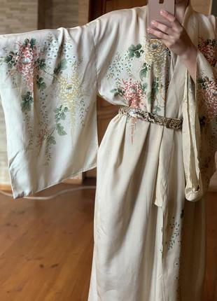 Винтажное кимоно /халат оригинал шёлк3 фото