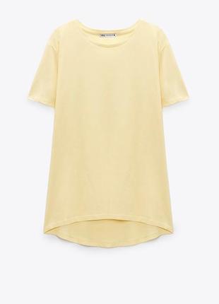 Zara футболка базовая желтая