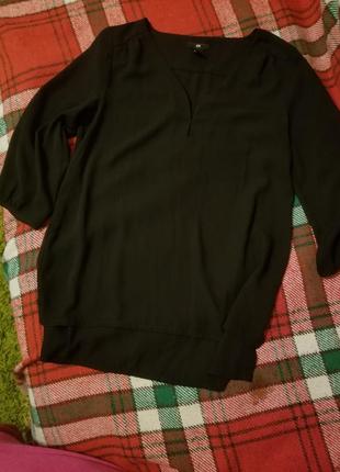 Чорна подовжена блуза сорочка h&m