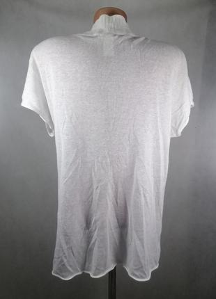 Белая кофта футболка лен с декольте gap4 фото