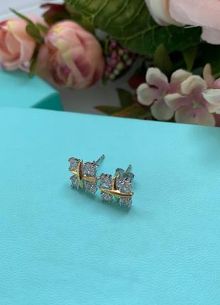 Серьги серебро 925 пробы с цирконием