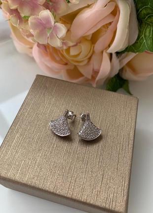 Серьги серебро 925 с цирконием
