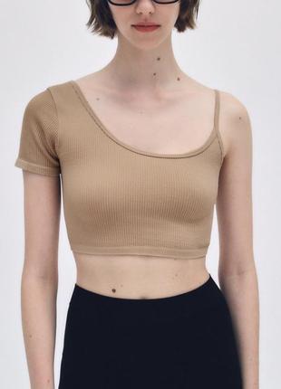 Zara  ассиметричный топ футболка