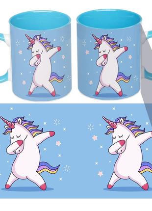 Чашка цветная внутри єдиноріг unicorn (zc0009)
