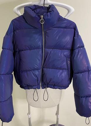 Bershka куртка отражающая фиолетовая1 фото